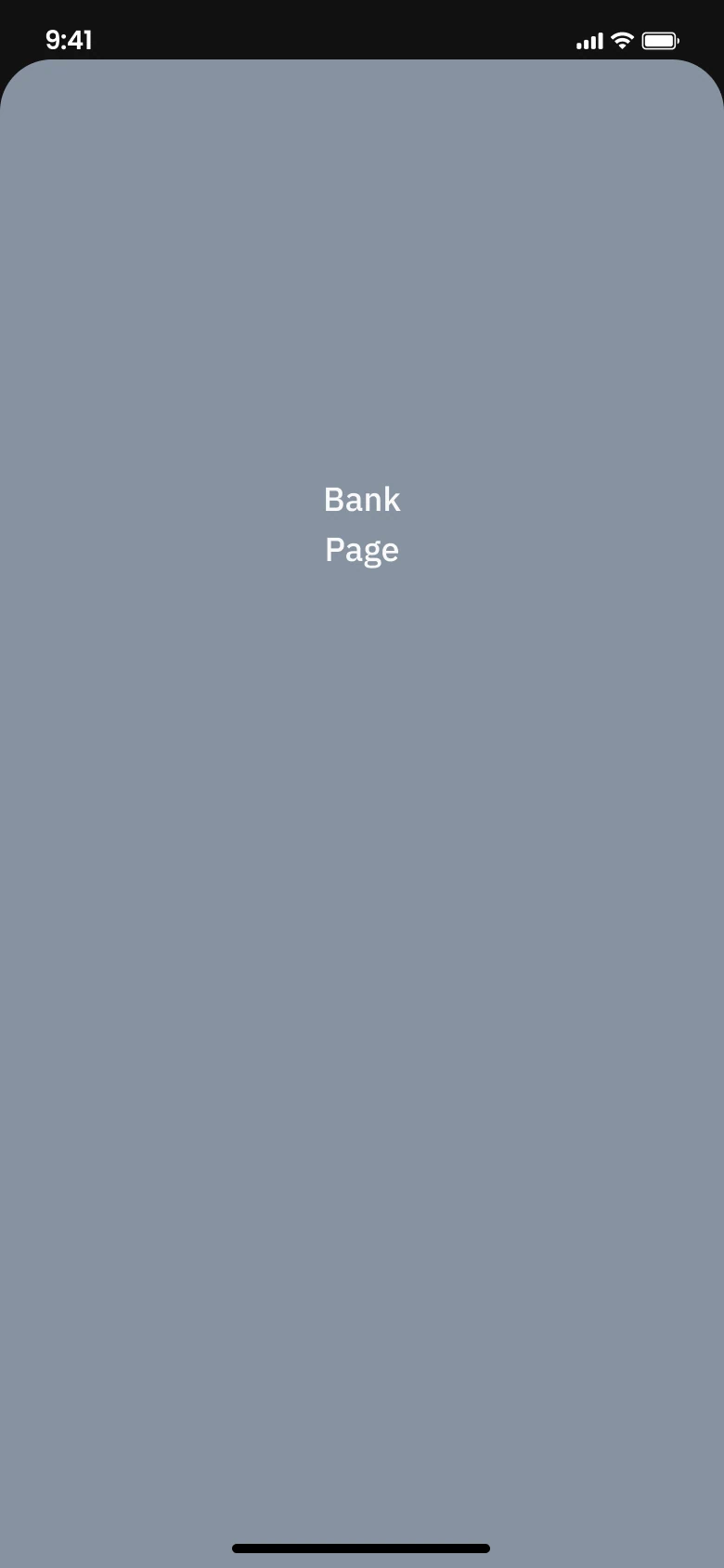 Placeholder representing the external bank page